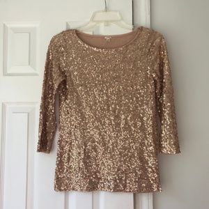 J. Crew Rose Gold Sequin Top